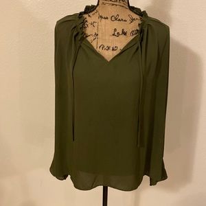 Army green long sleeve blouse